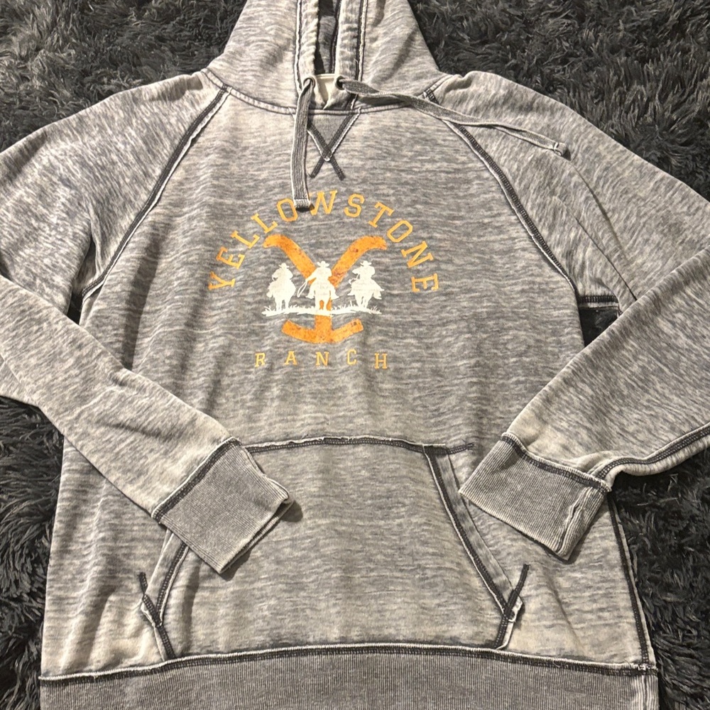 J. America Gray and Yellow Hoodie